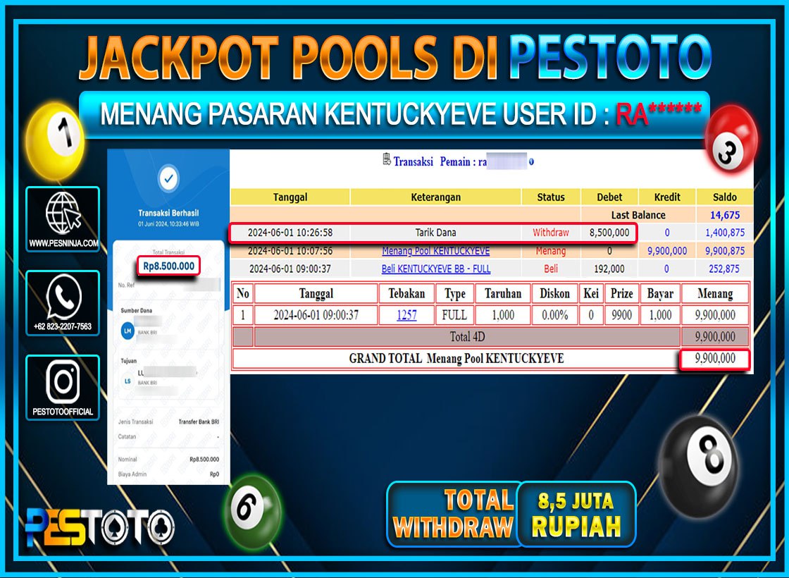 HANYA DI PESTOTO JP PASTI DI BAYAR LUNAS DAN CEPAT!!!!!! JP TOGEL { KENTUCKEVE } Rp.8.500.000 !!!!!
